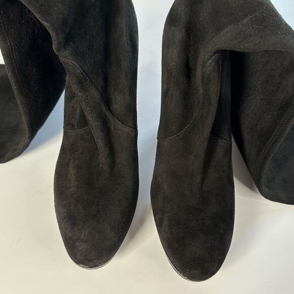 STUART WEITZMAN Black Stiletto Heel, Suede, Knee High Boots - Picture 5 of 13